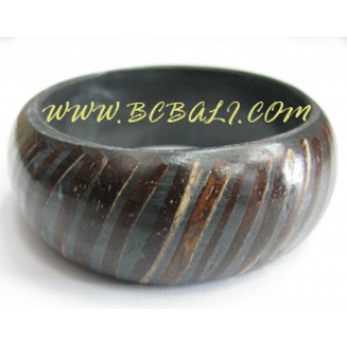 Handmade Coco Palm Wood Bangle Resin